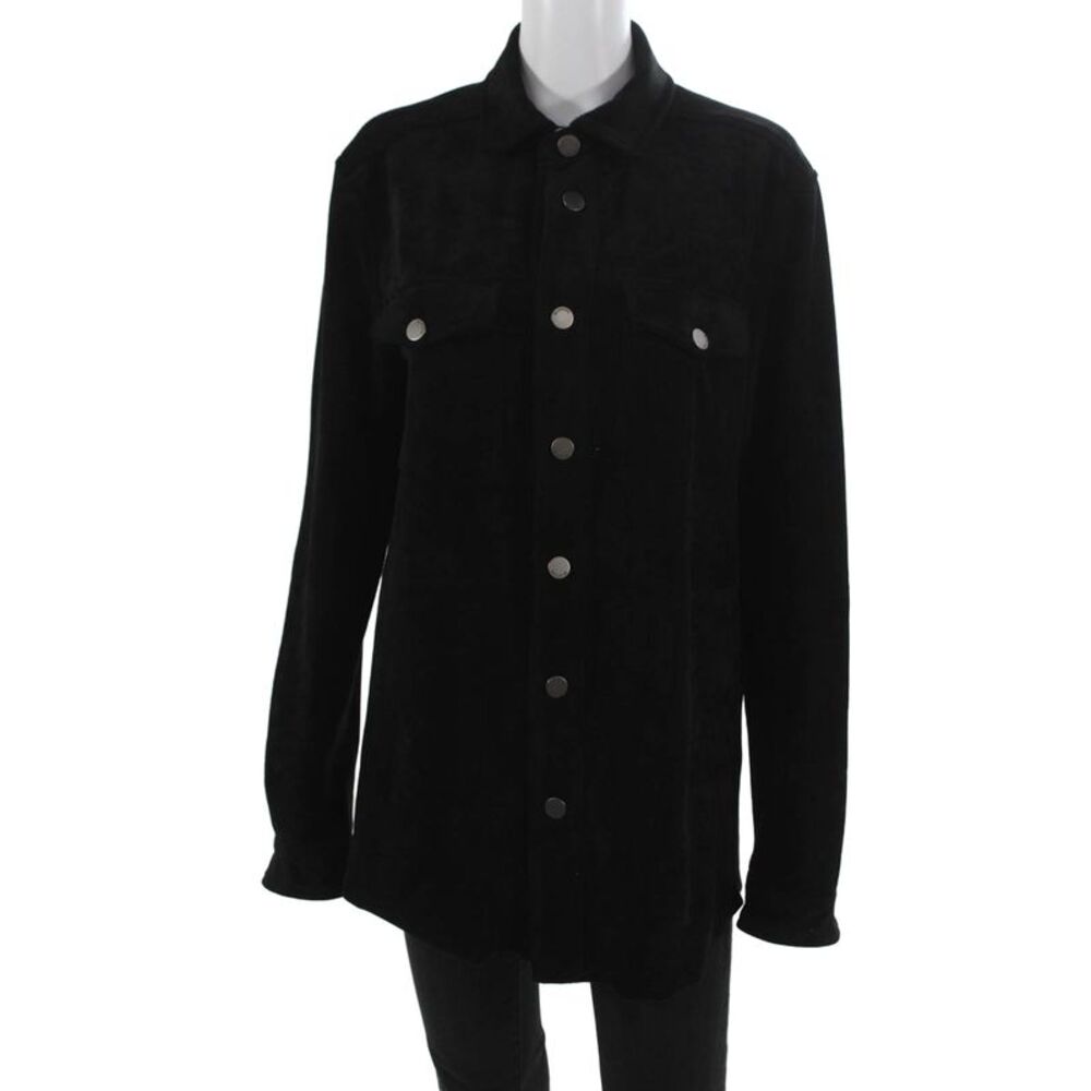 Blank NYC Unisex Adults Black Collared Basic Jacket Long Sleeve Size S